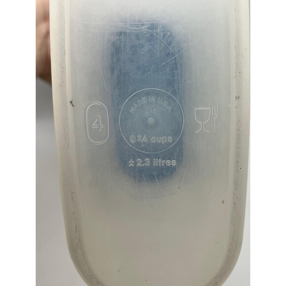 Vintage Tupperware #1614-7 Modular Mates #4 9 3/4 Cup Container Blue Lid 1617-16 - Picture 5 of 6